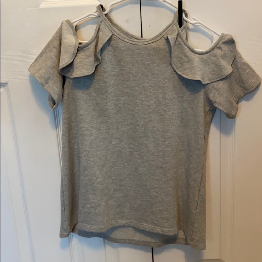 Neiman Marcus Cold Shoulder Short Sleeve Shirt